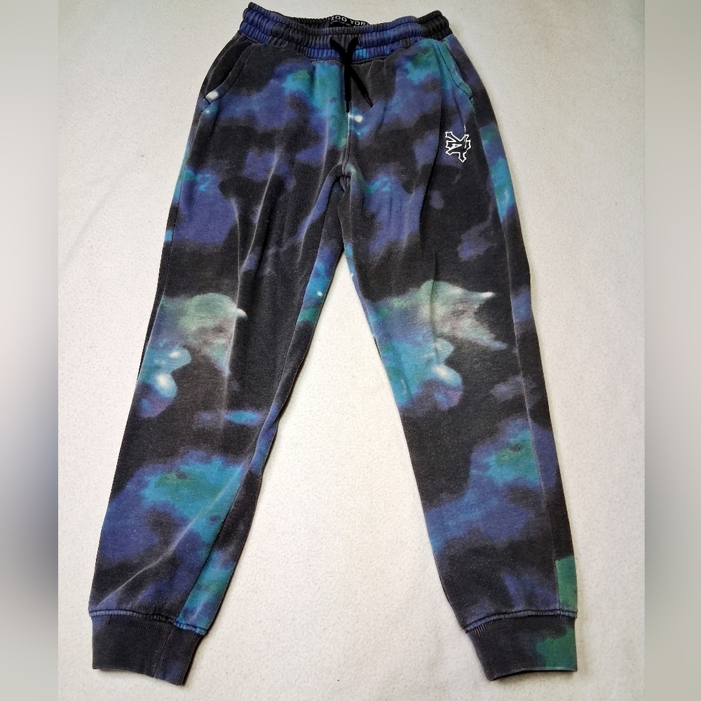 4/20$ ➡️ Zoo York Kids Tie-Dye Joggers - Black and Blue Size 10/12